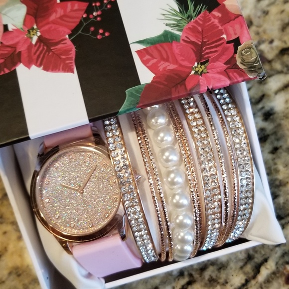 Accessories - Pink Watch and Rose Gold Bracelet Set New in Box